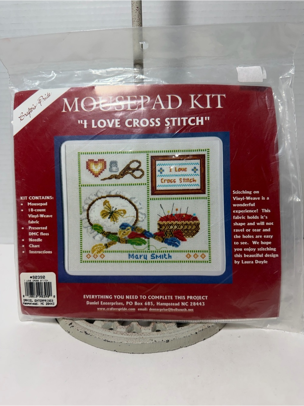 Crafter's Pride "I Love Cross Stitch" mousepad kit